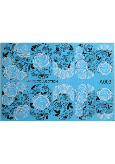Beyaz Çiçek Tyrnak Sticker Tırnak Dövme Nail Art A003