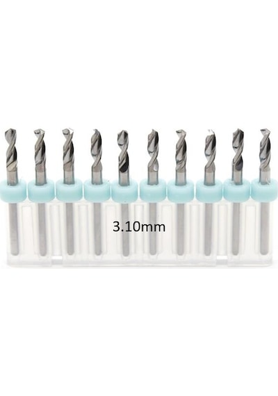 Mikro Karbür PCB Matkap Ucu Metal CNC Sondaj 10lu Set 3.10mm