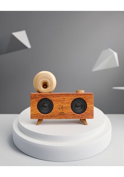 Çift Hoparlörlü Bluetooth Gramofon Speaker 1800 Mah Batarya