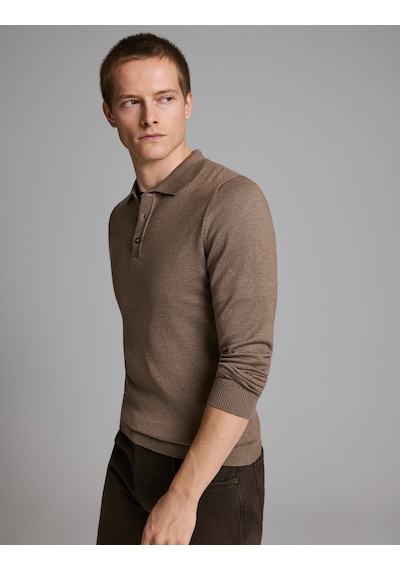 Pierre Cardin Vizon Melanj Slim Fit Düğmeli Polo Yaka Basic Triko Kazak 50333894-vr174 Çok Renkli