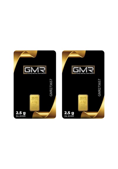 2 Adet 2.5 Gr 24 Ayar Altın 995 Gmr