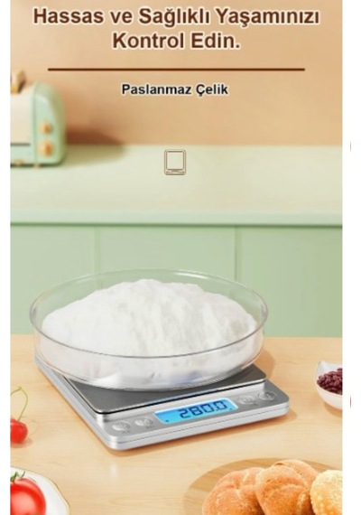 0.01-500 Gr Çelik Hassas Elektronik Dijital Kuyumcu Epoksi Eczane Aktar Mutfak Terazisi Tartısı Gri