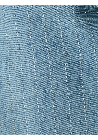 Koton Straight Fit Normal Bel Cepli Kot Pantolon - Straight Jeans Açık İndigo 5sal40048md Açık İndigo