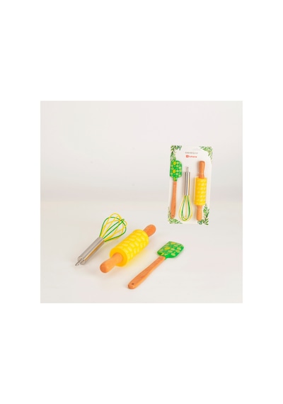 Silikon Limon Mini Üçlü Mutfak Seti Çok Renkli