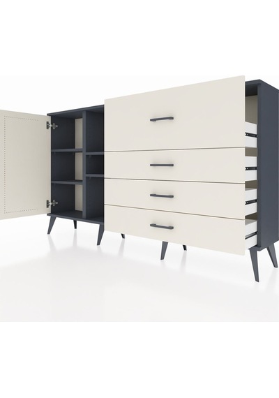 Arges Konsol 4 Raflı 4 Çekmeceli Tek Kapaklı 176x30x99 Antrasit-aytaşı Aytası - Antrasıt Arges Konsol 4 Raflı 4 Çekmeceli Tek Kapaklı 176x30x99 Antrasit-aytaşı Aytası - Antrasıt