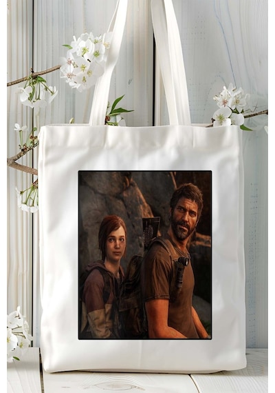 Art Hediye The Last Of Us Oyun Baskılı Bez Çanta Omuz Çantası Kişiye Özel Model 3 Çok Renkli