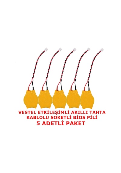 Vestel Uyumlu Etkileşimli Akıllı Tahta Kablolu Soketli Bios Pili 5 Adet Vestel Uyumlu Etkileşimli Akıllı Tahta Kablolu Soketli Bios Pili 5 Adet