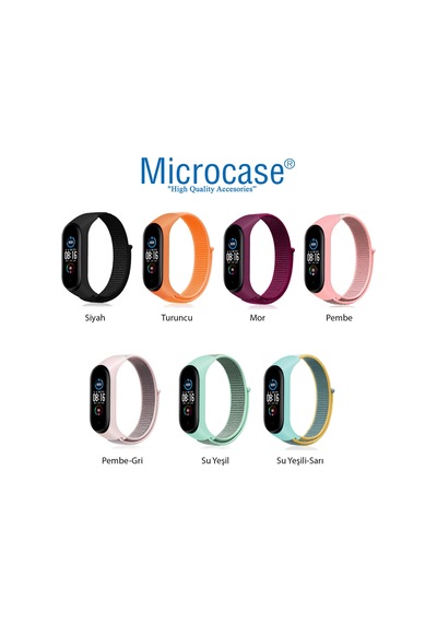 Xiaomi Mi Band 5-6-7 Hasır Örgü Desenli Esnek Kordon Kayış - KY47