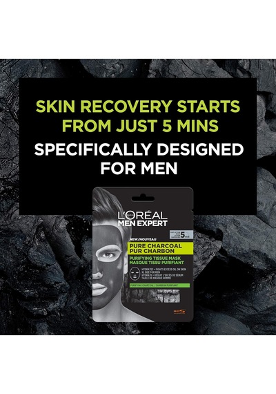 L'oréal Paris Men Expert Pure Charcoal Arındırıcı Kağıt Yüz Maskesi, 1 Adet, 30 G
