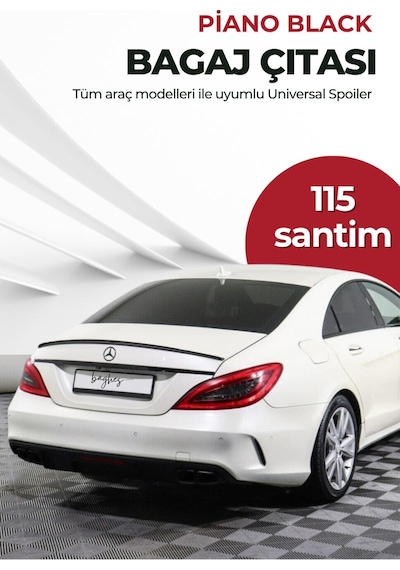 Arka Bagaj Spoiler 115 Cm Parlak Siyah Üniversal Bagaj Çıtası Spoyler
