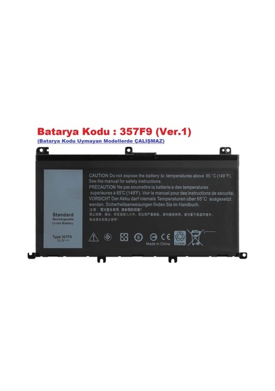 Dell Uyumlu Inspiron 15 7000 7557. 7559. 7566. 7567 Notebook Bataryası -