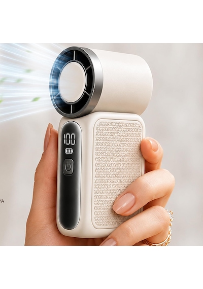 9cmx4cm Ultra Mini En Küçük El Fanı Taşınabilir Şarjlı Dijital Göstergeli Ayarlanabilir Hız Kad
