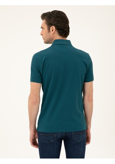 Zümrüt Slim Fit Polo Yaka Merserize T-shirt Yeşil