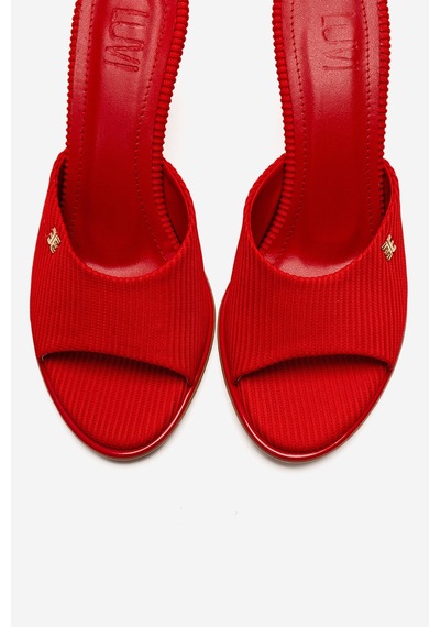 Luvishoes Wendy Kırmızı Kadın İnce Topuklu Terlik Kırmızı