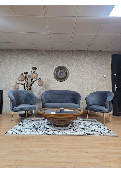 Zafir Teddy Takım Gold Kaplama Sivriltme Ayak Çay Seti Koltuk - Berjer , Balkon, Salon, Ofis Füme Zafir Teddy Takım Gold Kaplama Sivriltme Ayak Çay Seti Koltuk - Berjer , Balkon, Salon, Ofis Füme