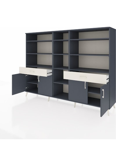 Hyperion Dolap 12 Raflı 2 Çekmeceli 4 Kapaklı 220x44x163 Antrasit Antrasit-antrasit/aytaşı Hyperion Dolap 12 Raflı 2 Çekmeceli 4 Kapaklı 220x44x163 Antrasit Antrasit-antrasit/aytaşı