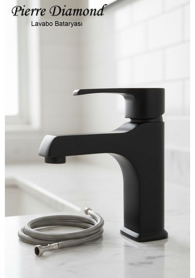 590-1 Lavabo Bataryası Lüks Ağır Tip Sabit Banyo Lavabo Musluğu Siyah Beyaz Gold Krom Siyah