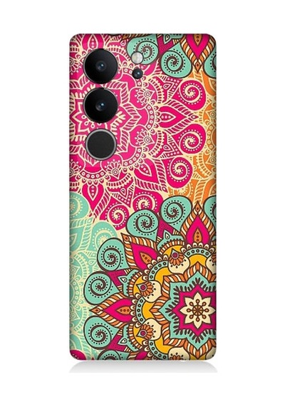 Vivo V29 5g Uyumlu Tribal Mandala Çiçek Desenli Silikon Kılıf
