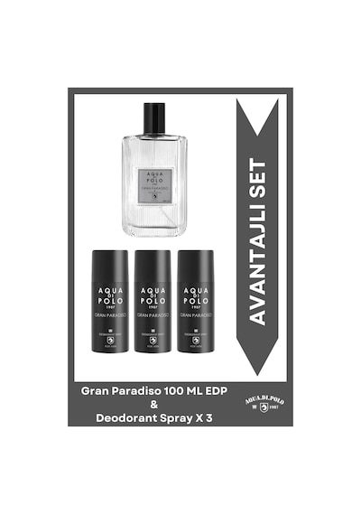 Aqua Di Polo Set Fırsatı Gran Paradiso 100 Ml Aromatik, Fujer Parfüm Ve 3'lü Deodorant Stcc011017 Aromatik