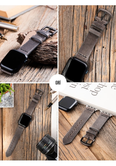 Apple Uyumlu Watch 42 44 45 49 Mm Ultra Deri Kordon
