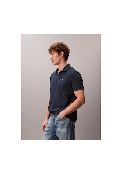 Calvin Klein Erkek Normal Kesim Pamuklu Kısa Kollu Lacivert Polo Yaka T-shirt-16176 Lacıvert