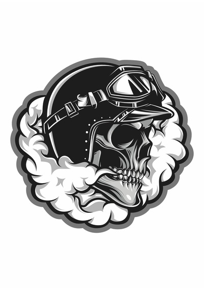 Kaptan Kuru Kafa Sticker - Araba Oto Motosiklet Karavan Sticker - 00015 10X9 Cm
