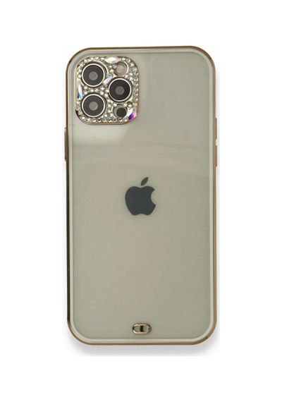 Apple iPhone  Uyumlu   12 Pro Kılıf Liva Taşlı Silikon - Beyaz Çok Renkli
