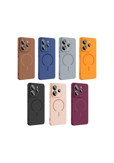 Xiaomi Redmi Note 14 4g Kılıf Magsafe Destekli Kamera Korumalı Yumuşak Silikon Pazarplus Lacivert