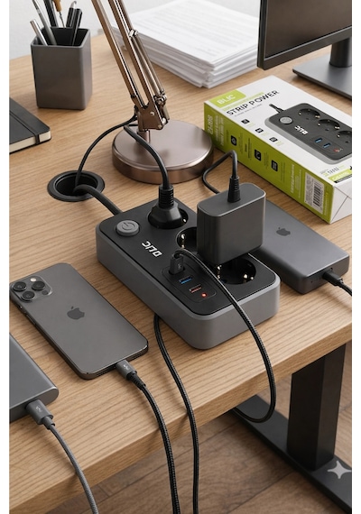Blic Ftr-02 Akım Korumalı 3lü Grup Priz - 2500w, 20w Pd Usb-c Ve 2x Usb-a Hızlı Şarj, 2 Metre 0.2 M