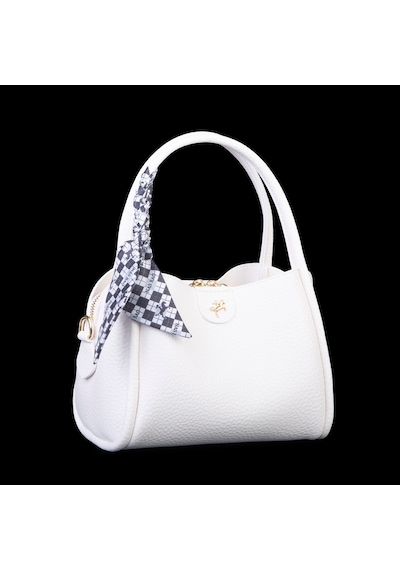 Nas Bag Fularlı Mini Boy El Ve Çapraz Çanta Beyaz Lopez