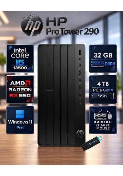 HP Pro Tower 290 G9 623Y0ETRNP28 i5-13500 32 GB 4 TB SSD W11P Masaüstü Bilgisayar