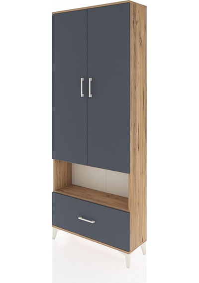 Arges Dolap 3 Raflı Tek Çekmeceli Tek Askılı 88x30x221 Çam-an... Çam