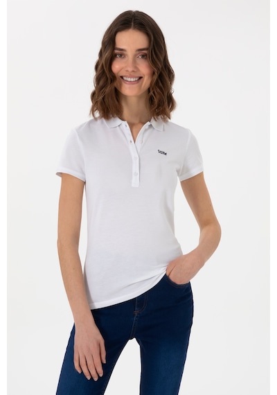 U.S. Polo Assn. Kadın Beyaz Basic Polo Yaka Tişört 50305764-VR013 U.S. Polo Assn. Kadın Beyaz Basic Polo Yaka Tişört 50305764-VR013