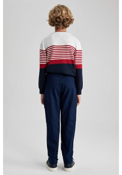 Defacto Erkek Çocuk Kargo Fit Standart Paça Twill Pantolon A4936a823wnnv256 Lacivert