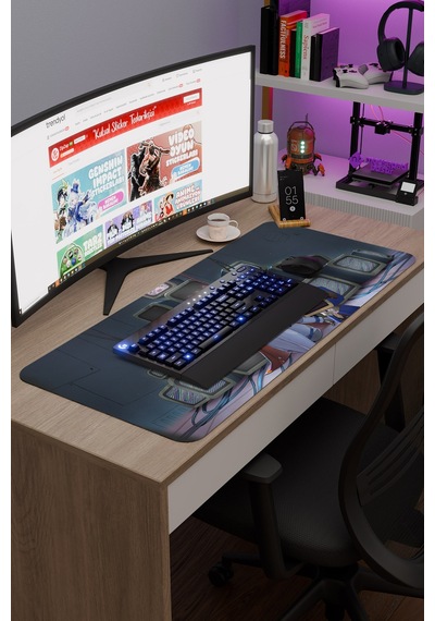 Ineffa Genshin Impact Anime Oyuncu V2 - 90x40 Xxl Gaming Mouse Pad Fare Altlığı