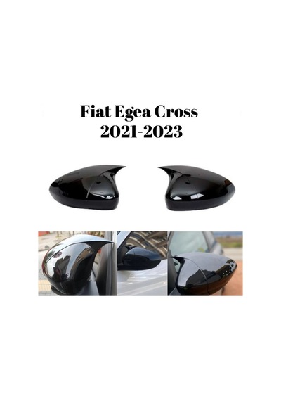 Fiat Egea Cross 2021 2022 2023 Uyumlu Araca Özel Yarasa Batman Piano Black Ayna Kapağı Takımı