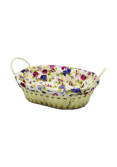 Yakut Renkli Bezli Oval Hasır Ekmek Sepeti 8821 Çok Renkli