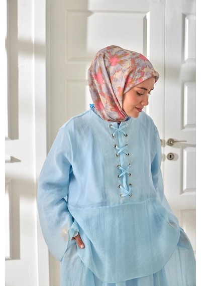Silk Home Velora Eşarp 161001-22 Mavi, Pembe, Taş, Lila