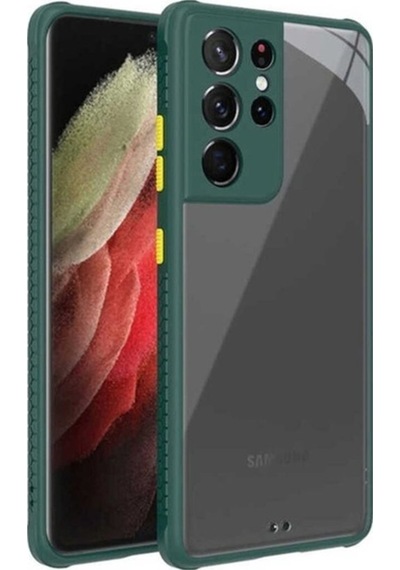 Galaxy S21 Ultra Kılıf Zore Kaff Kapak Koyu Yeşil