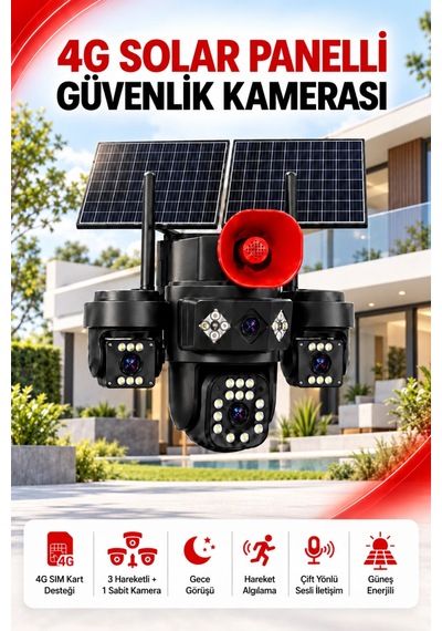 Harvox Hx-sc005 4k Panelli Güneş Enerjili 4g Sım Kart Destekli Kablosuz Güvenlik Kamerası