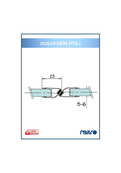 Duşakabin Mıknatıs 1 Takım Ve 2 Adet Duşakabin Suluk Fitili Yükseklik 200 Cm 8 Mm Camlar İçin Şeffaf