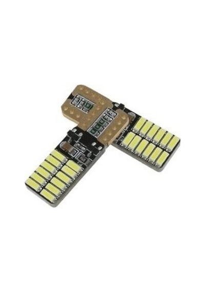 5 Adet T10 Led Beyaz 12v Park Led Plaka Tavan Led Ampul 24 Led