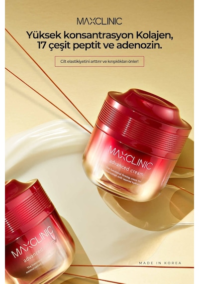 Maxclinic   Ve  17 Çeşit Peptit Ve Kolajen Içeren Advanced Cream