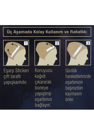 Eşarp Şal Türban Kaydırmaz Çift Taraflı Bant Sticker - 3m Bant Kalitesi 5 Metre- Kes Kullan