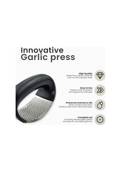 Sarımsak Pres Salıncağı, Paslanmaz Çelik Sarımsak Ezici, Ergonomik Saplı Hassas Mutfak Aleti, Silikon Tüp Soyucu Diğer