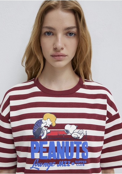 Mavi - Snoopy Baskılı Bordo Tişört 1614057-91577 Bordo