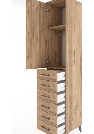 Hyperion Dolap 2 Raflı 6 Çekmeceli Tek Askılı 44x44x221 Çam-çam Çam Hyperion Dolap 2 Raflı 6 Çekmeceli Tek Askılı 44x44x221 Çam-çam Çam
