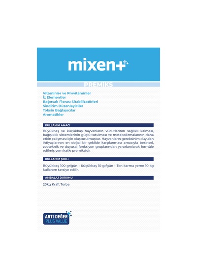 Vioment Mixent 20 Kg - Ruminant Hayvanlarda; Doğru Destek -