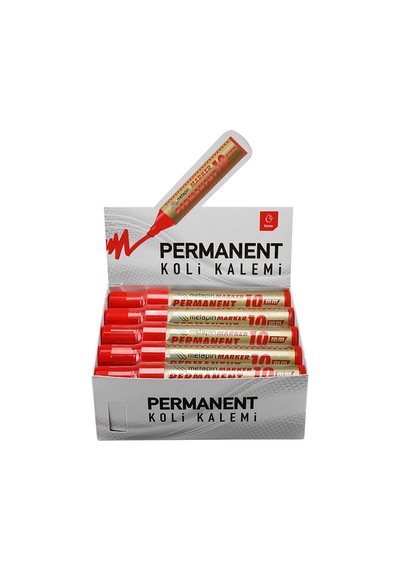 Metapin 10mm Permanent Koli Kalemi Kırmızı 10'lu
