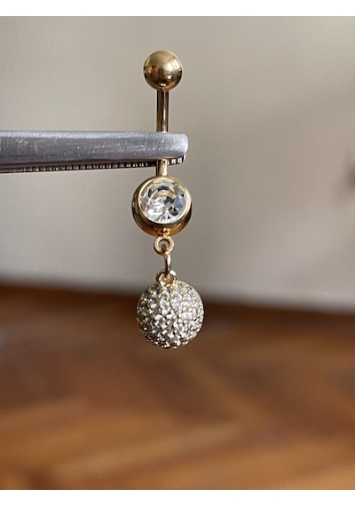 Cerrahi Çelik Piercing Ful Taşlı Piercing Ful Taşlı Göbek Piercingi Lacivert